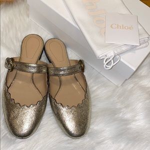 Authentic Chloe Ballerines - grey Glitter